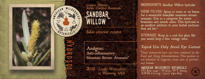 Sandbar Willow Hydrosol (Salix interior rowlee)