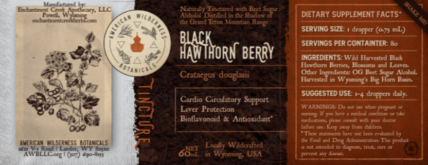 Black Hawthorne Berry Tincture (Crataegus douglasii)