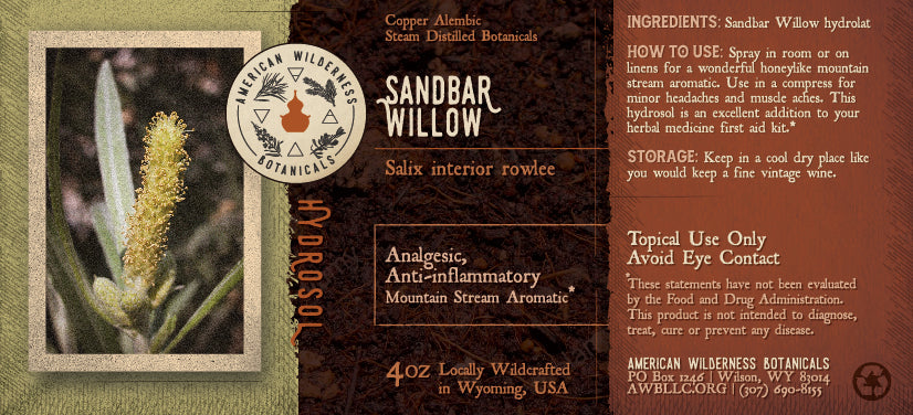 Sandbar Willow Hydrosol (Salix interior rowlee)